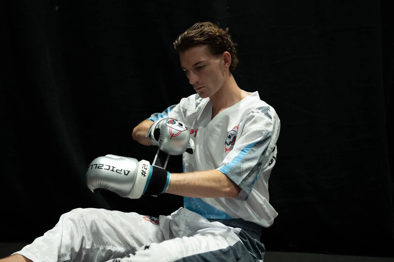 TOP TEN Pointfighter Gloves - Chrome Silver "DA" - Image 2